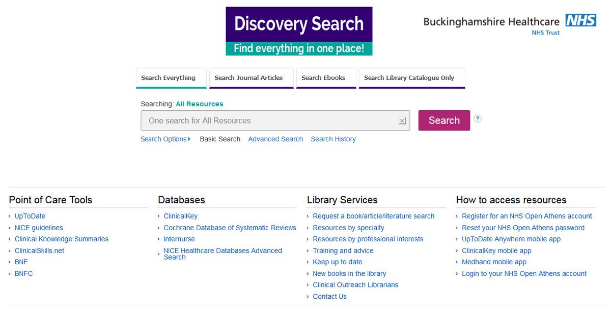 bucksnhslibrary's tweet image. Our Resource of the Month for January is EBSCO Discovery Search!
Login with your OpenAthens account to use this great resource! Here you&apos;ll access all your key journal articles - find everything in one place!
eds.a.ebscohost.com/eds/search/bas…
#BHTLibrary #EBSCODiscovery #journalarticles