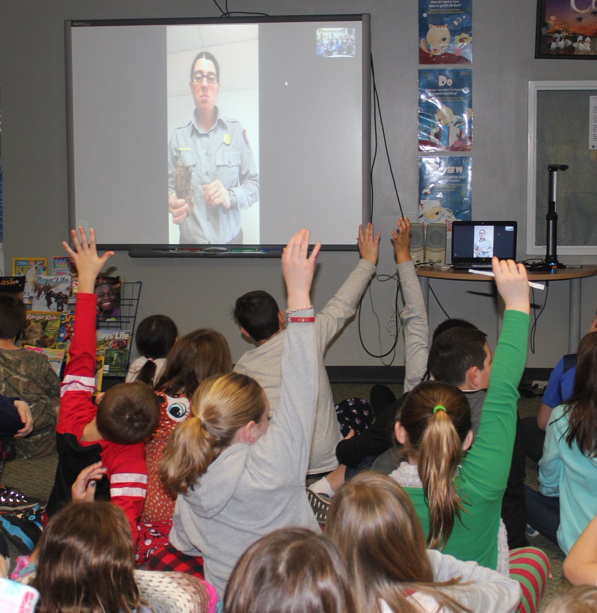 Alexa from <a href="/AcadiaNPS/">Acadia National Park</a> sharing with <a href="/GainfieldSchool/">Gainfield School</a> all about this amazing park: landscape, history, and the animals! #gesconnects #amazingacadia