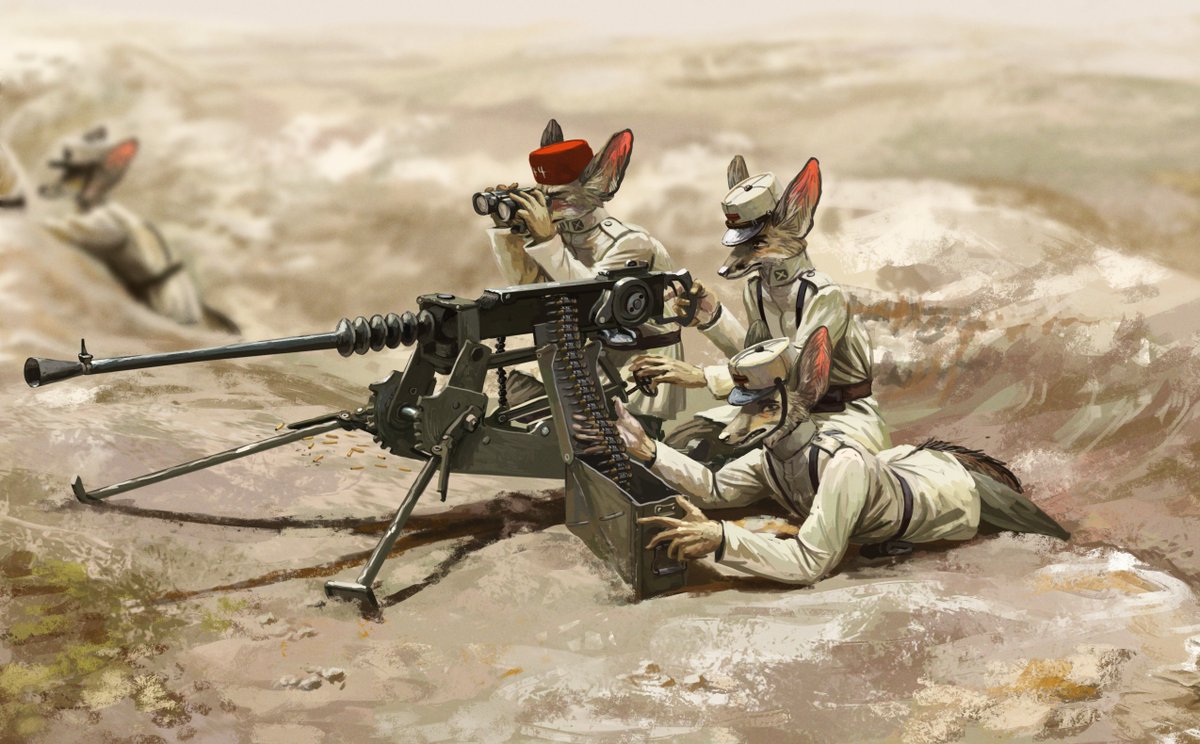 Cyrenan soldiers manning a Mle 1902 machine gun.pic.twitter.com/WpWUemcivy 