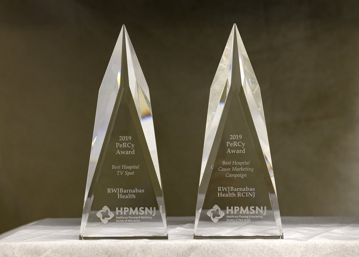 RWJBarnabas's tweet photo. Congrats to our Strategic Marketing &amp; Communications team, winner of 2 .@HPMSNJ 2019 PeRCy Awards: "Best TV Spot," for our cardiac ad, and "Best Cause-related Marketing Campaign," for our #CoastersForCancer campaign w/.@RutgersCancer &amp; .@SFGrAdventure!
#LetsBeHealthyTogether https://t.co/unDy9jSiRn