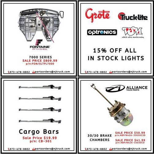 NJTRUCKCENTER's tweet photo. January specials are a little late but better than last yearโs ๐! #njtc #freightliner #njdealer #fontaine #fifthwheel #alliance #brakechamber #trucklite #grote #vsm #optronicslights #cargobar #monthlyspecials @ Saddle Brook, New Jersey
No photo description available. https://t.co/JXksUpSnPQ