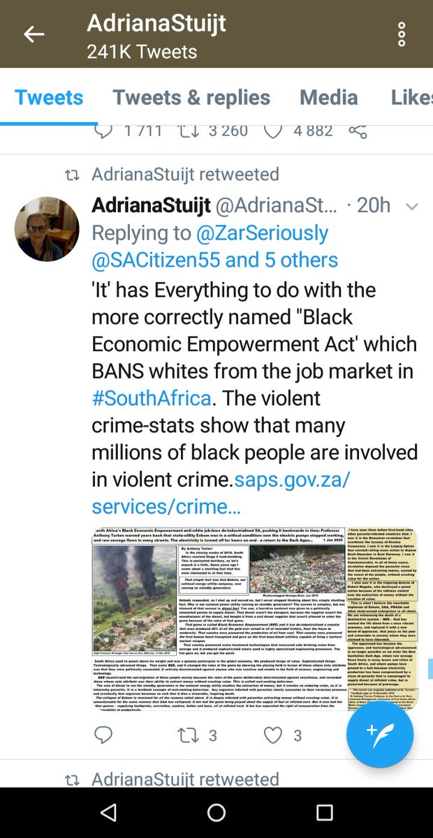 Introducing Adriana Stuijt, an ardent advocate for the false White Genocide narrative and fierce anti ANC, EFF spokesperson (she seems to have an issue with Black people in general).