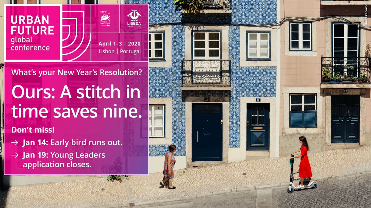 UrbanFutureConf's tweet photo. #CityChangers make 2020 your year! 
Take decisions, drive change, make things happen. 💪 
We hope to see you in Lisbon! 🇵🇹
CityChangers 👉https://t.co/bU9adqtt63
Young Leaders 👉https://t.co/883S1Ya2sn https://t.co/ImnUA4Z1fd