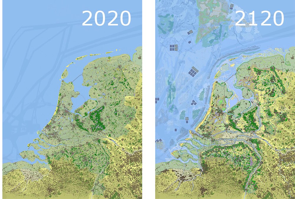 Not to predict the future but to fuel our thinking we present a map of what NL &amp;other deltas may look like in 2120 based on solid <a href="/wur/">Wageningen U&R</a> research: ample space for rivers, greener cities, food from the sea, extensive dairy &amp; nature in flood plains, circular agriculture on best soils