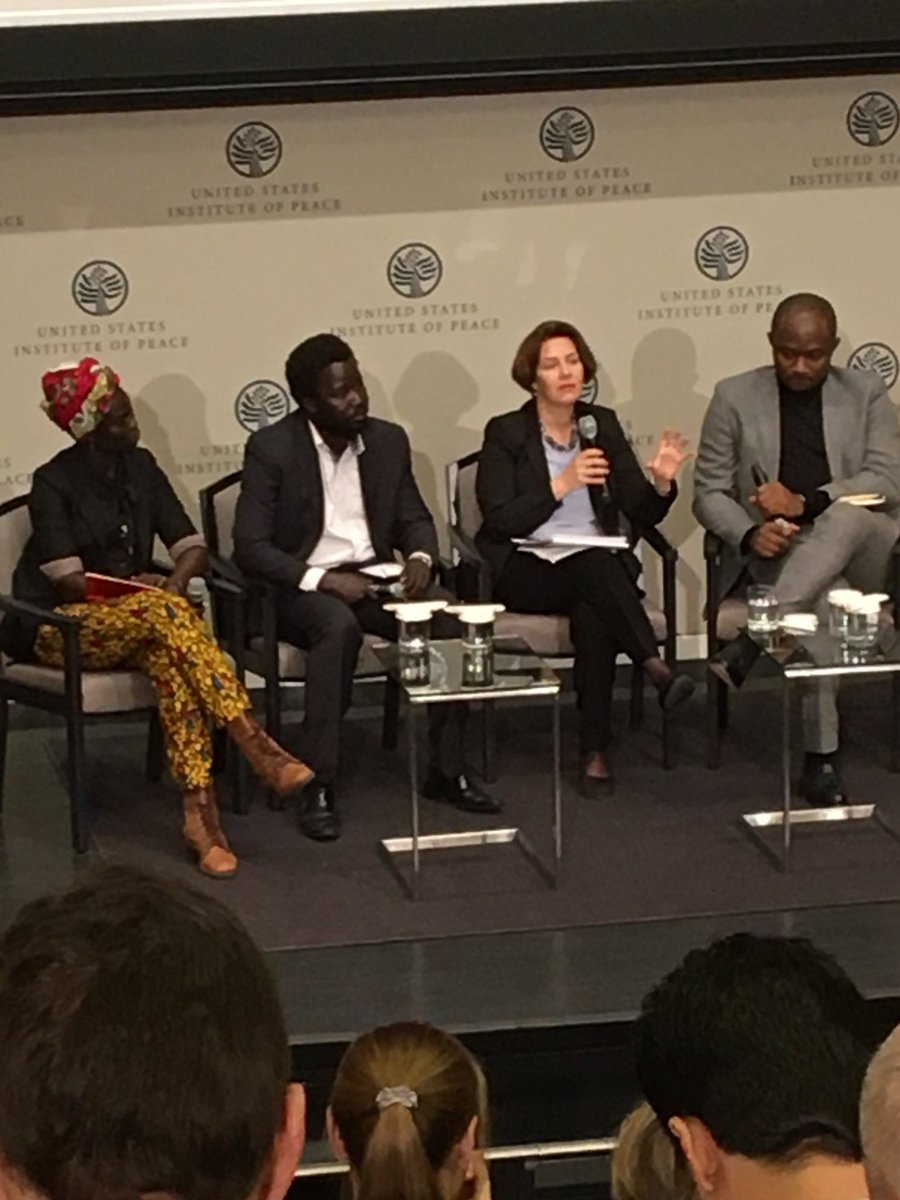 david_w_yang's tweet photo. Dr. Emma Jeblaoui, a #Tunisian researcher, discusses @USIP the importance of working against social-media efforts to radicalize #youth. #PoliticsofFragility https://t.co/ha7gbphBfj