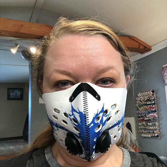 SHullDesigns's tweet photo. Spray painting and epoxying! Safety first! Love my awesome new mask! #shdesignsboutique #custom #handmade https://t.co/yDPche09zb https://t.co/uCtJM2p8hK