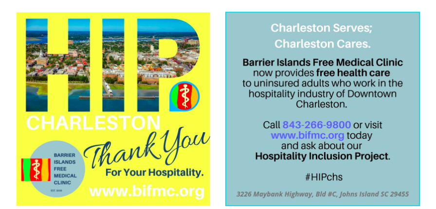 BIFMCovers's tweet photo. Dining out downtown for #ChsRestaurantWeek? Stop by the clinic and grab a few of these cards to leave with your tip - let our peninsula hospitality force know that free health care awaits. #HIPchs #ChsEats #Charleston https://t.co/z9b5edtAS2