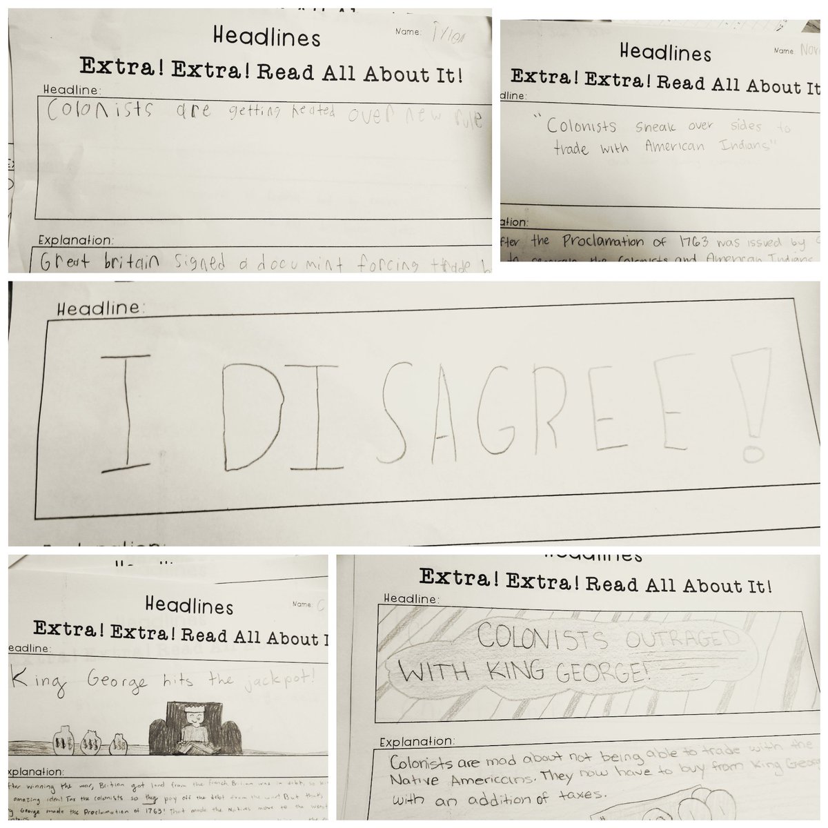 I have waited my entire teaching career to teach the American Revolution!! Love seeing my kids getting riled up and taking on various perspectives as we discussed the Proclamation of 1763... taxes are coming tomorrow!! #sschat #FHESfamily #thinkingroutine