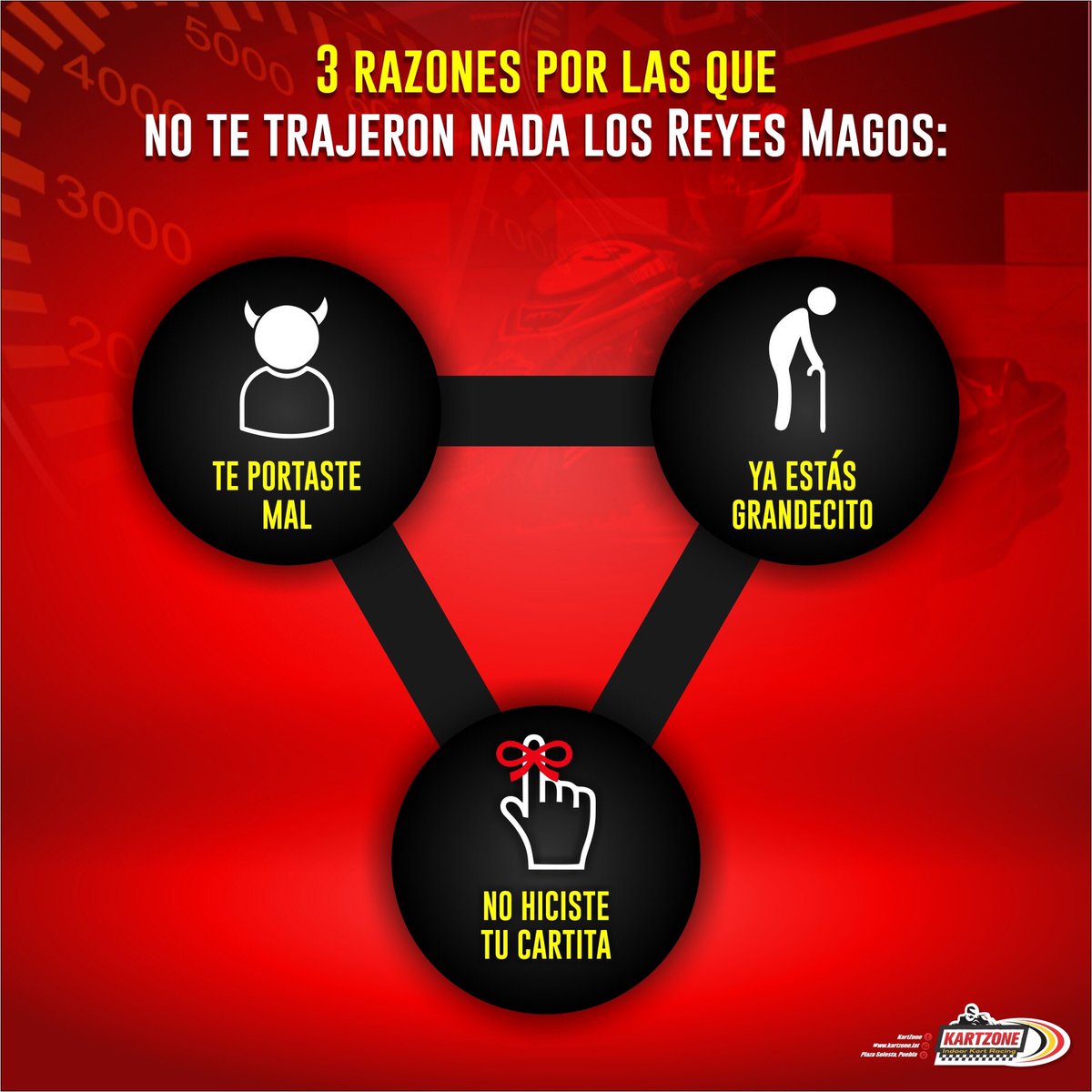 KartZonePue's tweet photo. Aquí en #KARTZONE, nada de eso importa. Ven esta semana y en la compra de tu heat te regalamos una batalla láser. 😎
Promoción válida hasta el 10 de enero al mencionar en sucursal. https://t.co/wznpVFZYnR