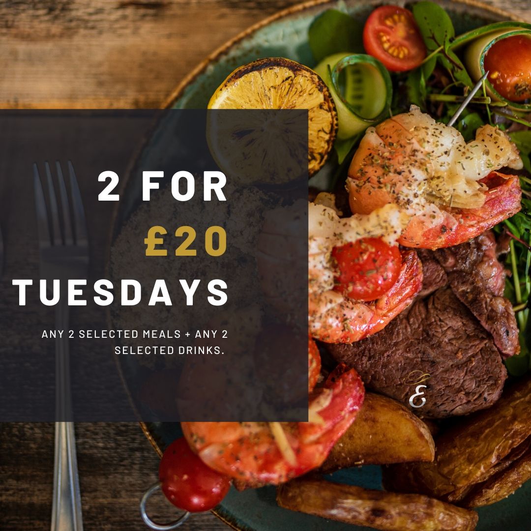 EmpireRestaura1's tweet photo. One of our favourite deal of the week - our 2 for £20 Tuesdays - any 2 selected meals and any 2 selected drinks all for £20. It's too good to miss! ✨

Reserve a table via https://t.co/xklDrMMpad
#2fortuesday #tuesday #empire #empirerestaurant https://t.co/t8FC9zsWiL