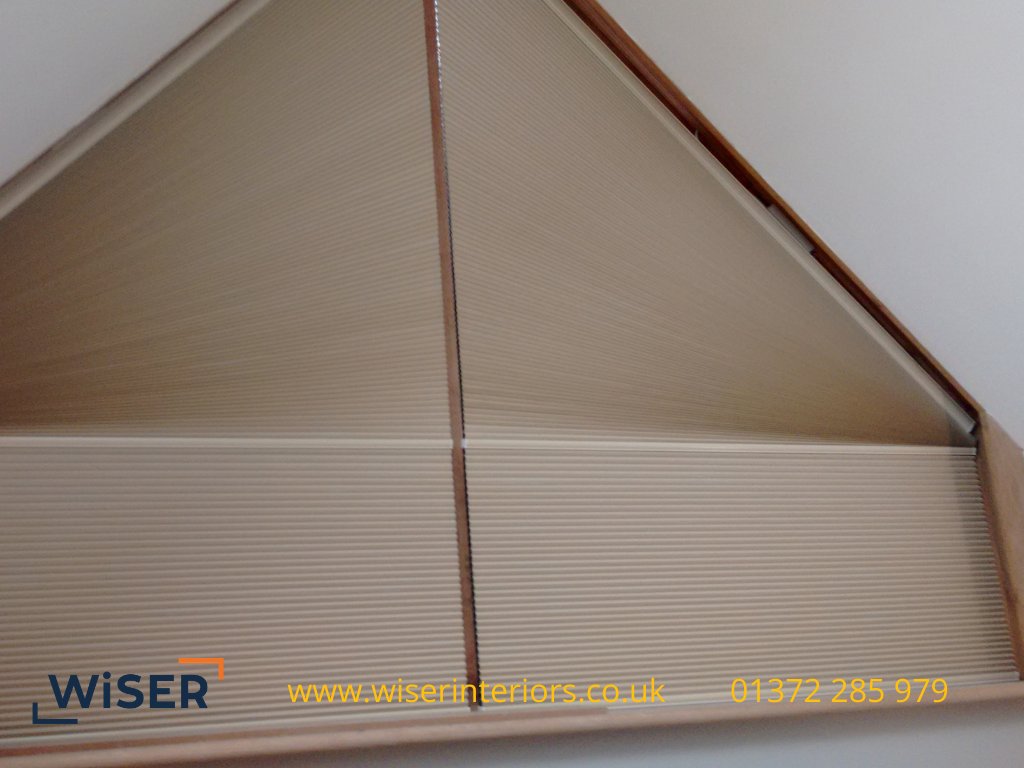 wiser_interiors's tweet photo. No longer just confined to barn conversions, many new builds now have triangular glazing. Wonderful architecture - sometimes tricky to shade.  Call us today on 01372 285 263 https://t.co/Hxz3TMhuVG
