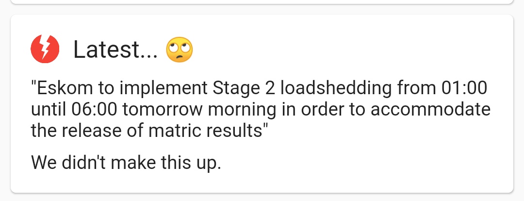 .<a href="/EskomSePush/">EskomSePush (ESP)</a> bringing the 🔥.