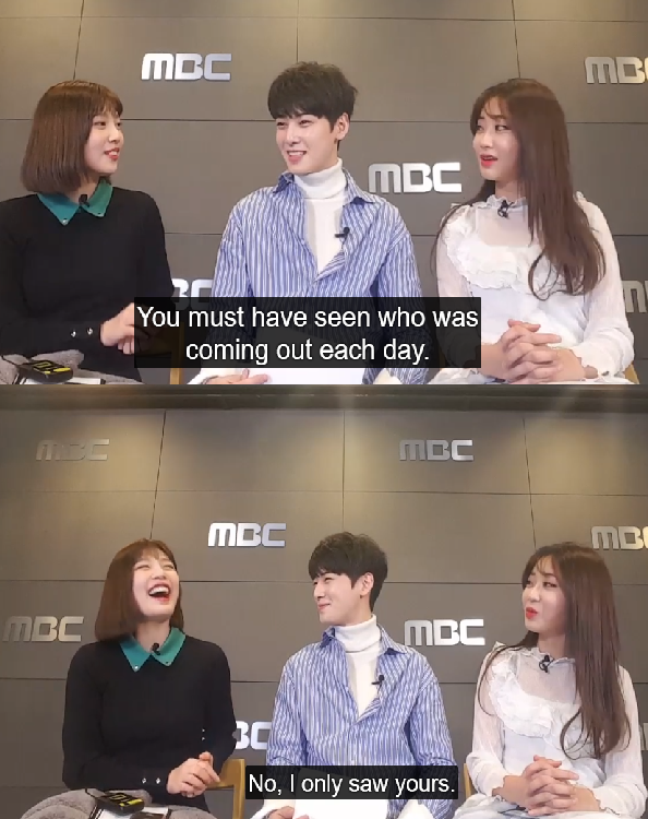 79. Cha Eunwoo mentioned Joy during his vlive today. He talked about the show "Handsome tigers" and he said "All of them are good people(...) and noona too (Joy)". Also when they were in the other show together 2 years ago, he said that he checked only her teaser (rookie era).