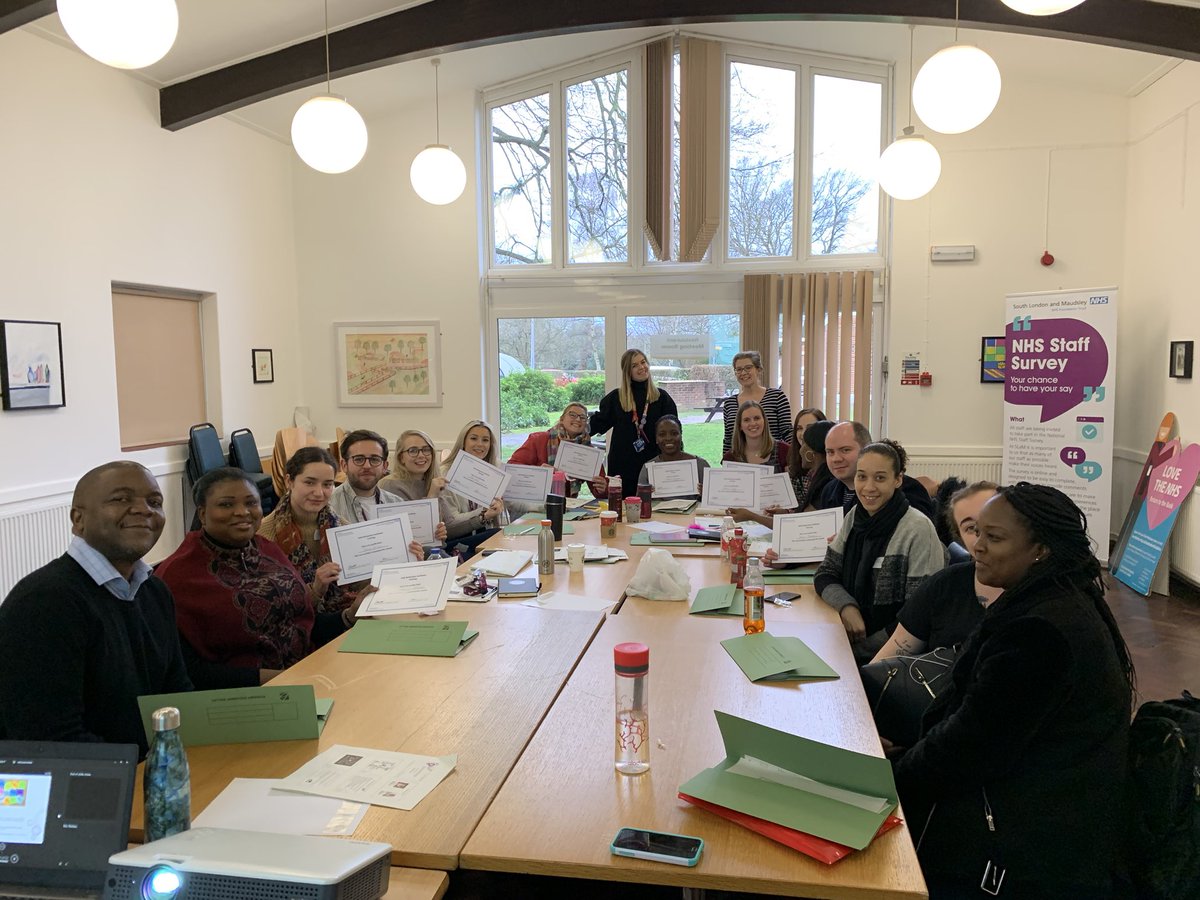MaudsleyMatron's tweet photo. Great day with @CateRMN training some new #shiftreflection facilitators in #CAMHS @MaudsleyNHS! It’s so important to empty the bucket, pause & #reflect! Thank you Ellie & Rawle in helping to organise. @DebsParsons #slamily #staffsupport https://t.co/g2ua3Qc3J1