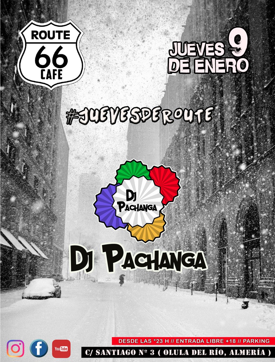 Route66Caffe's tweet photo. ❌ J U E V E S ❌ J U E V E S ❌ J U E V E S ❌

#JuevesDeRoute Dj Pachanga (@linsenmcalajan - Música Comercial)🎙🎛🎚

Desde las *23 H || Entrada libre 🔞 || Parking ||

#SeLiaYLoSabes
#CualEsTuRuta
#Route66 https://t.co/Kth0vHzPr7