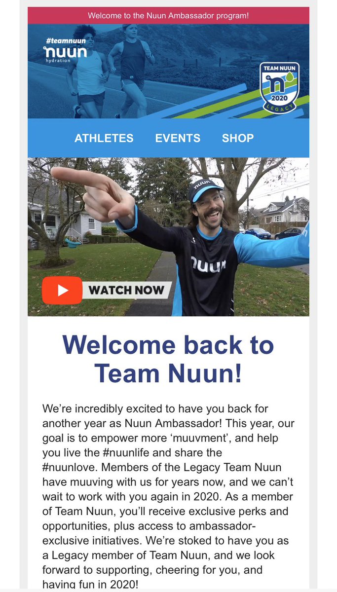 LKelnock's tweet photo. Yay!! Super stoked for this long awaited b-day email!!! Thrilled to be a part of #LegacyTeamnuun Woot!woot!! Thank you!!!! @nuunhydration https://t.co/OqdzNeMDtn