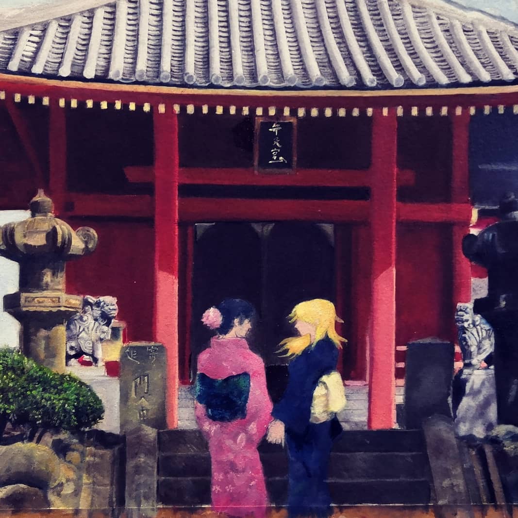 _rafimage's tweet image. And off we go for 2020, like in 2019, with Mei &amp;amp; Yuzu. I started the patterns of the kimonos, I refine the details..
 Yes it is long but it is always a pleasure to spend a little time with them ! 
 #citrusmanga #citrus #yuzuxmei #saburouta #oilpainting #シトラス #サブロウタ