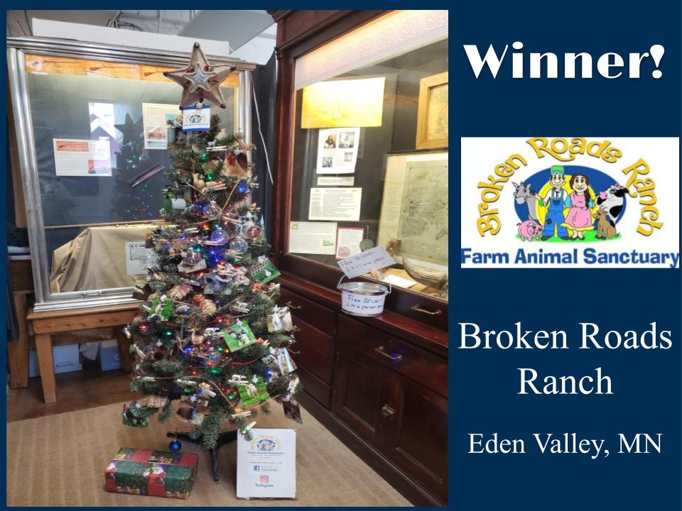 MeekerMuseum's tweet photo. Congratulations to the Broken Roads Ranch for winning "Best Decorated Tree" at the 2nd Annual Christmas Tree Village! Based on Eden Valley, the Ranch heals &amp; rehabilitates farm animals that have been abused or neglected. Their tree featured photos of their barnyard friends🥰(1/2) https://t.co/YDPzwozocN