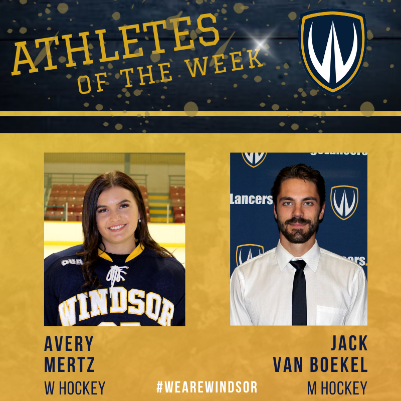 WindsorLancers's tweet photo. 🌟Congratulations to our Lancer Athletes of the Week - Avery Mertz from @WindsorWHKY &amp; Jack Van Boekel from @WindsorMHKY! 🌟

#AOTW #LancerFamily #WeAreWindsor https://t.co/6IoWVxF73R
