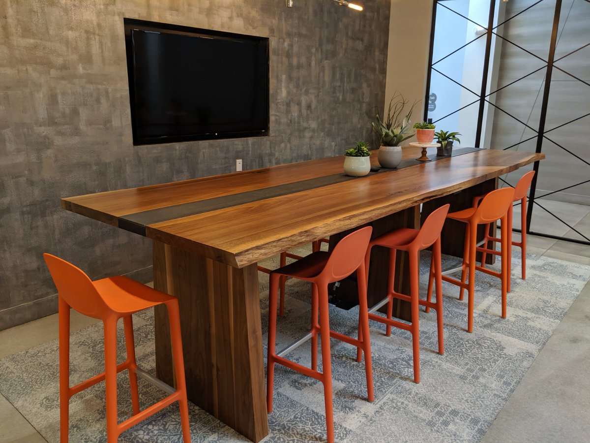 MDFallenLumber's tweet photo. We built this Live edge Urban Black Walnut community table for the common space at Cirql @ 7134 in Columbia a few years ago. What do you guys think?

#urbanlogging #solidwoodtable #customtable #liveedge #walnut #oeUrbanCut #wood #woodworker #garyveechallenge #conferencetable https://t.co/E1XdRHv1c8