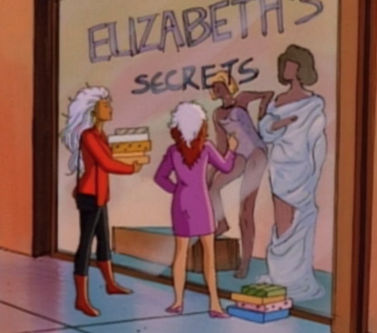 BlkNrdProblems's tweet photo. Storm: Rihanna's Fenty exists but this where you get your lingerie from? 

Rogue: What's wrong with Elizabeth's Secrets?!

Storm: This shit looks like it's straight outta the mature section of Pornhub, Rogue. https://t.co/KcsiyjSqnA