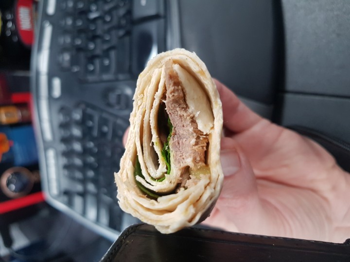 MiniNomi's tweet photo. This is not just food, this is an M&amp;S Hoisin Duck Made Without Wheat (or apparently any filling) wrap. Come on @marksandspencer as a coeliac I spend a fortune with you, this is not ok. #m&amp;sfood #madewithoutwheat #coeliacdisease #hungrycoeliac #marksandspencer https://t.co/4LhUYbVMSj