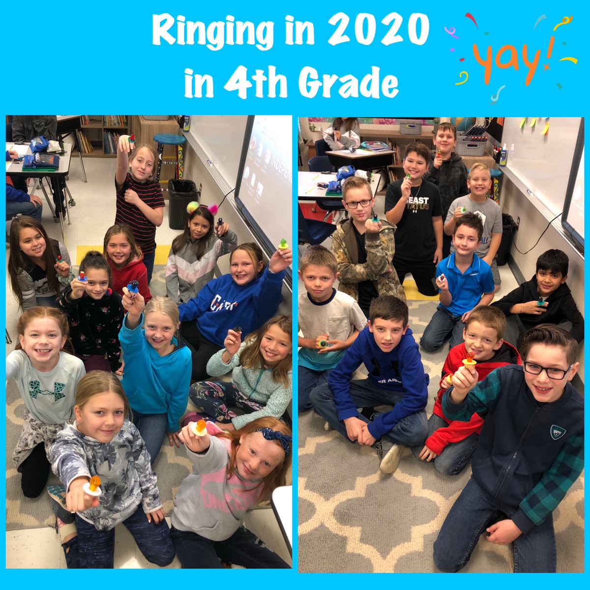 Beth_Cade_RF's tweet photo. βRingingβ in the new year in 4th grade! Itβs going to be a great one ~ Check out those smiles! π
#ourwhy #csis1920 https://t.co/AmX31DooYC