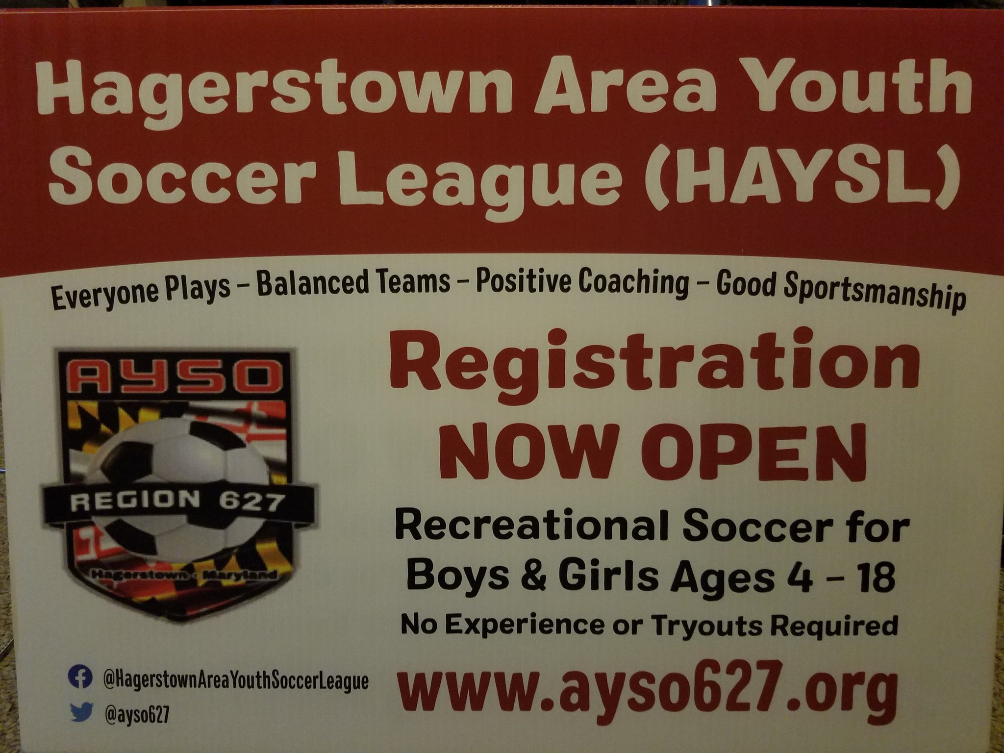 Hagerstown Area Youth Soccer League (@ayso627) / Twitter