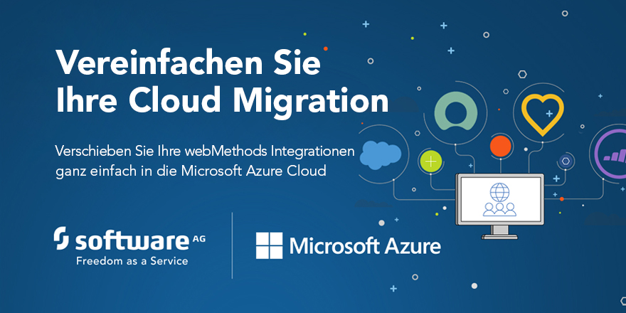 SoftwareAG_D's tweet photo. Die Migration in die #Cloud kann eine komplexe Aufgabe sein. Hören Sie auf, Ihren #IT-Teams eine harte Zeit zu bereiten, und verschieben Sie einfach webMethods-Integrationen zu #Azure. Lesen Sie mehr über unsere Partnerschaft mit @Microsoft: https://t.co/2N02p5vE7s #sagd https://t.co/Biac7WUIUC