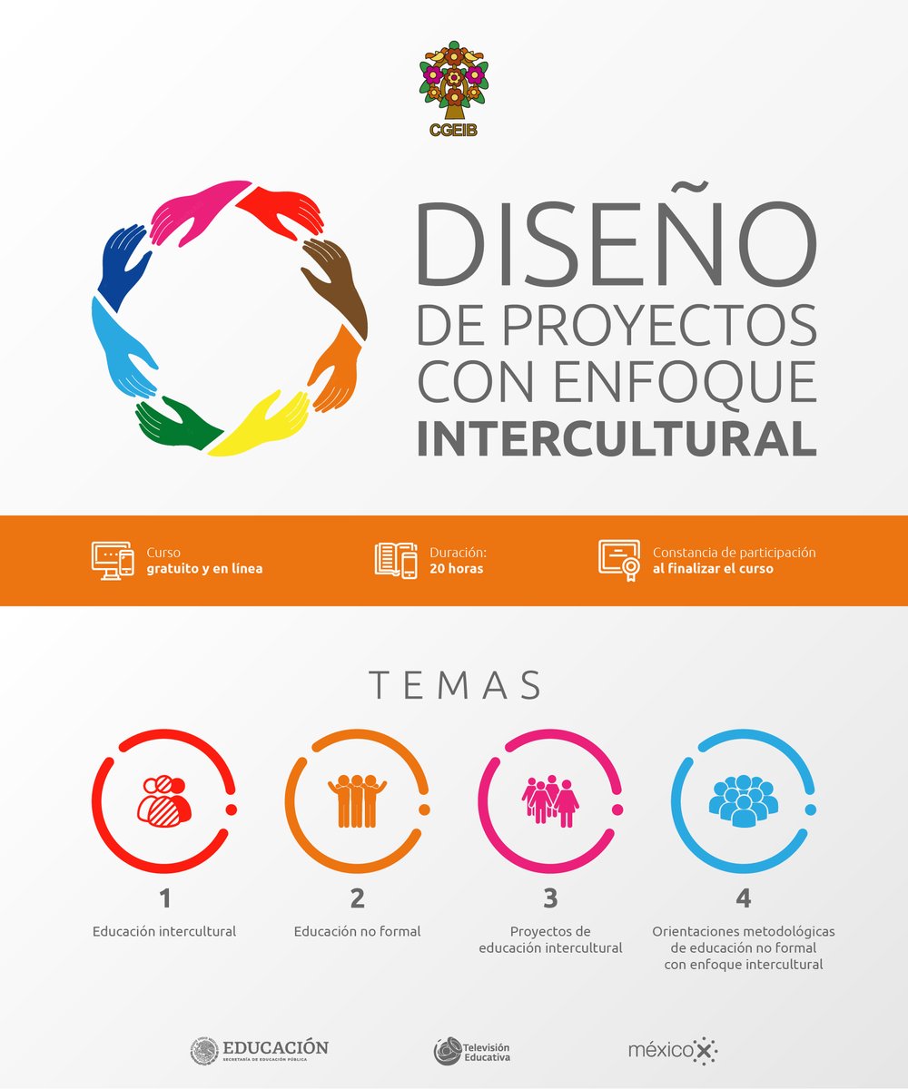 CursosAprendeMX's tweet photo. ¡Ya inicio el #CursoEnLínea "Diseño de proyectos con enfoque intercultural", de la Coordinación General de Educación Intercultural y Bilingüe.
Si aún no te inscribes, todavía puedes hacerlo, conoce toda la información aquí: 👉 https://t.co/upNQF3Qexi 👈 https://t.co/AmWG81PEKr