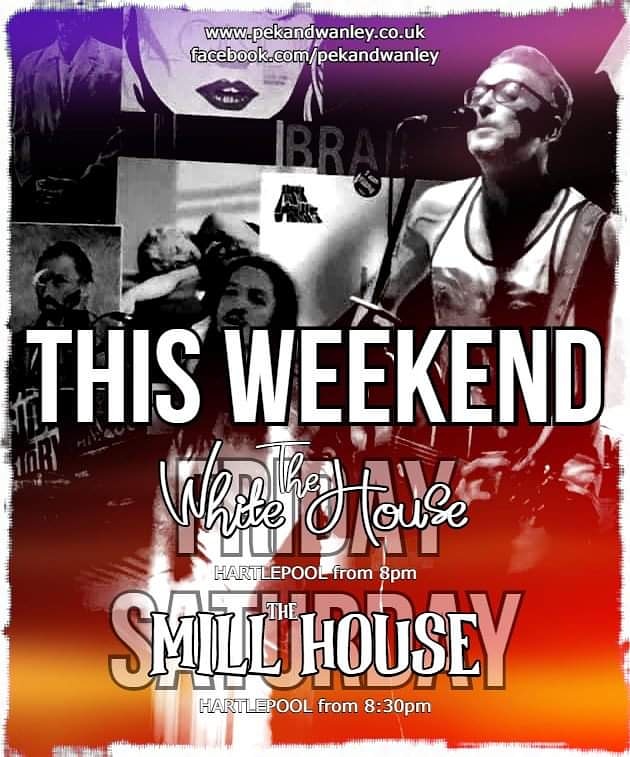 PekandWanley's tweet photo. This weeks public shenanigans... Pek &amp; Wanley in da houses! Hopefully see ya there! 🎼🎶🎸🎶🎤🎶🥁 *(Please note; Dry January is for losers) 😜😁 https://t.co/LDlq9T0mvu