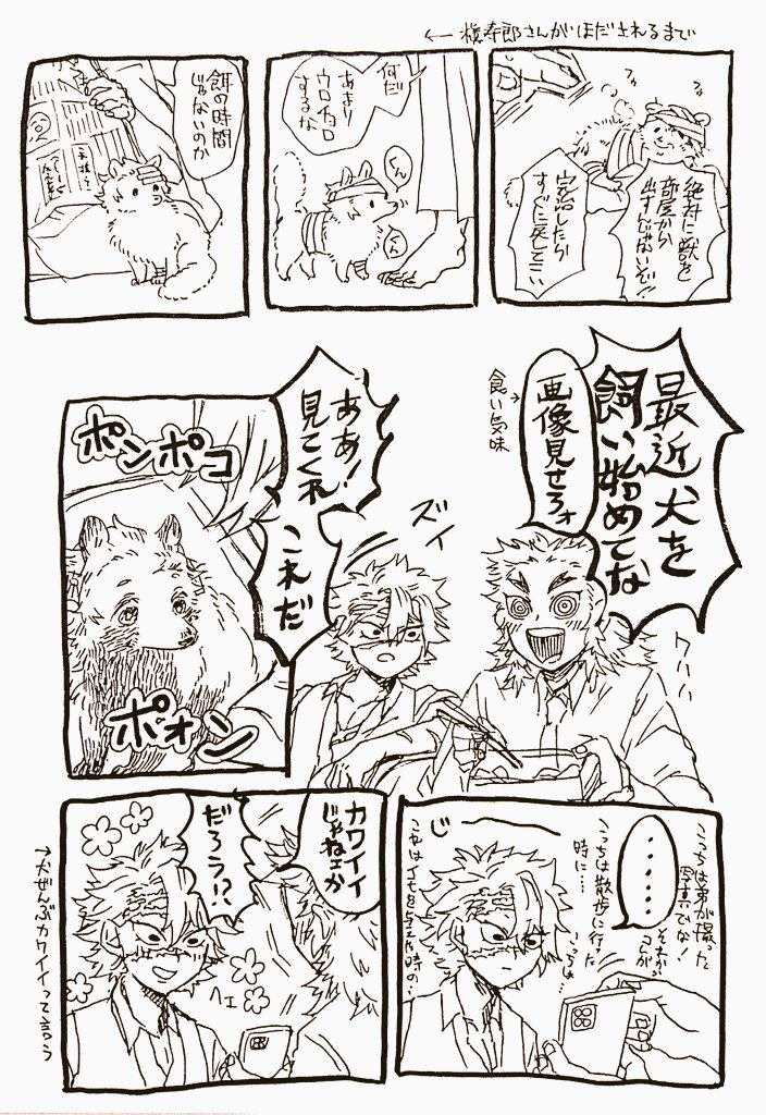 【お正月リクエストボックス】
現代ポン治郎とポン治郎を犬だと思っている煉獄さん(呟きのもの)
※獣化 ※キメツ ※バイクに撥ねられています 