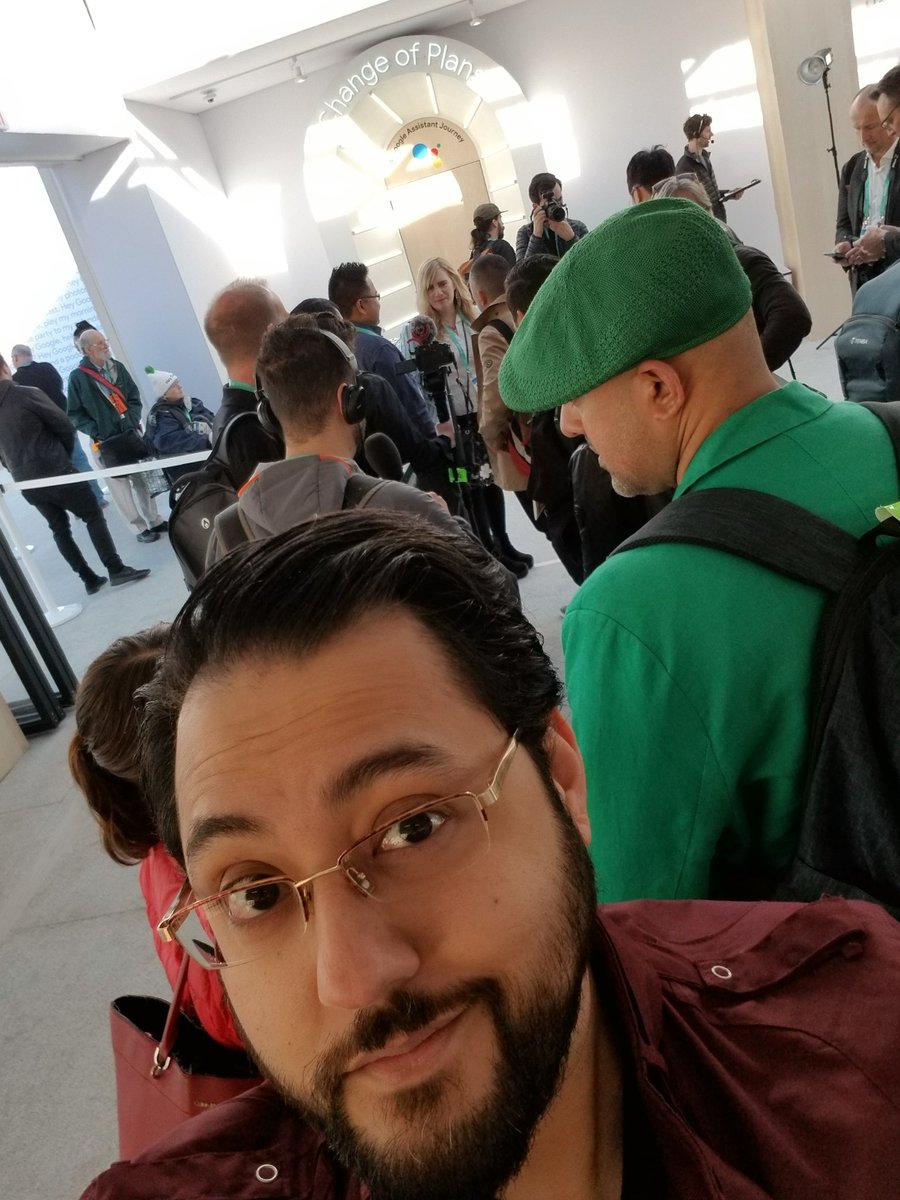 iyaz's tweet photo. At the Google booth and about to enter a room labeled "Change of Plans!" #CES2020 #CNETatCES https://t.co/fow8jwImjf