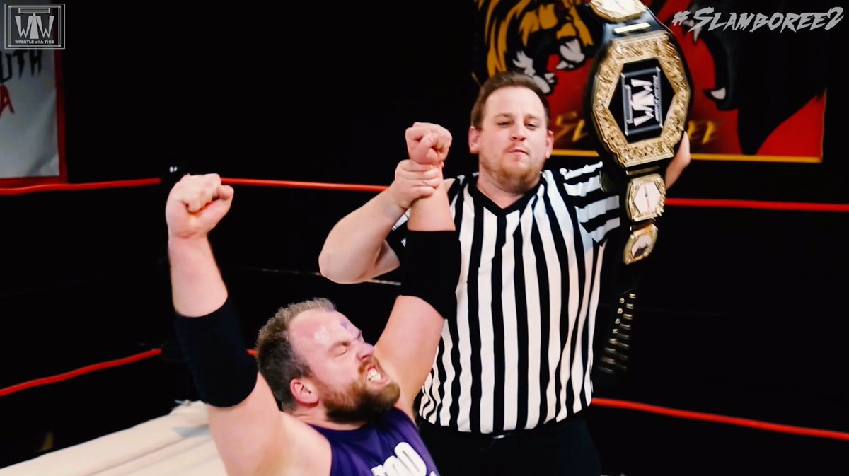 SmashMouthWWT's tweet photo. He went through absolute hell to do it but in the end @TOODAMNMEGA became WWT World Champion on the grand stage of SmashMouth #Slamboree2!!!! #MEGAChamp #BiggerBadderBolder #WrestleWithThis https://t.co/7jNyz6vS6F