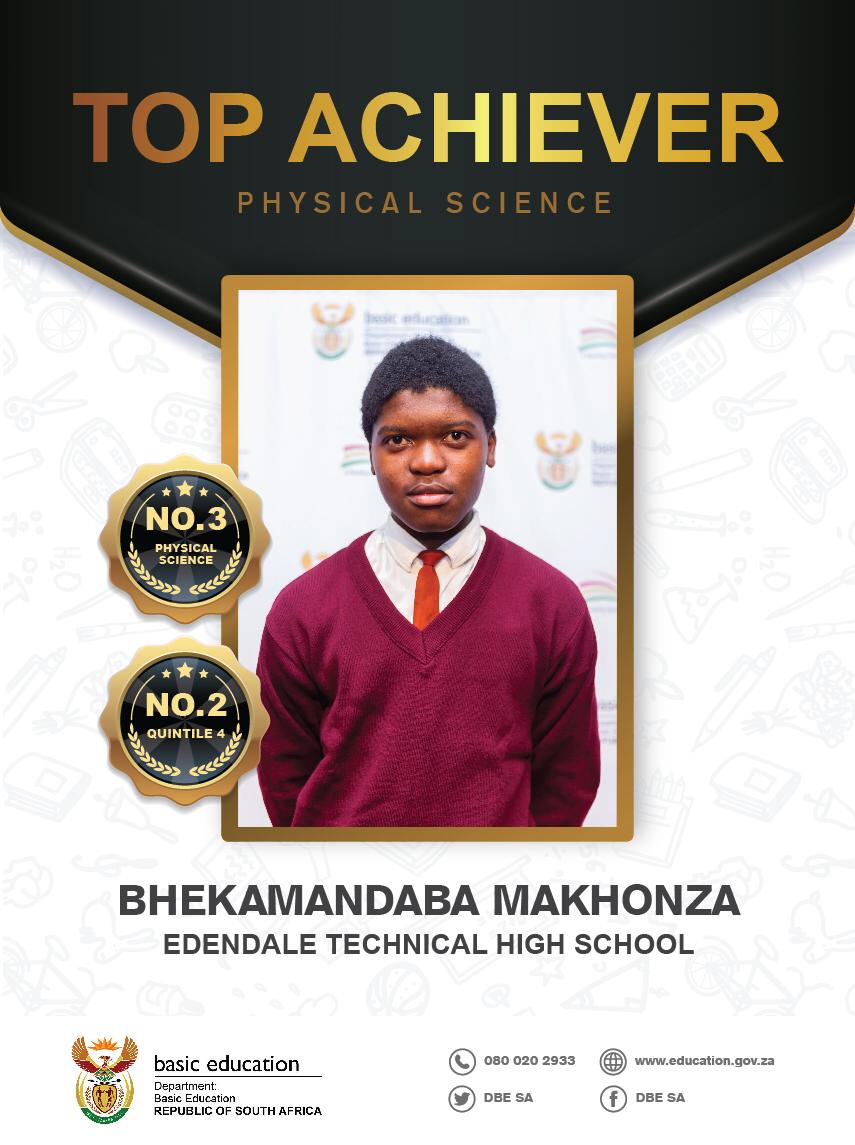 DBE_SA's tweet photo. The Country's Top Achievers of 2019 - QUINTILE 4:
1 - GRETA CATHARINA KURPERSHOEK
2 - BHEKAMANDABA MAKHONZA
3 - TSHILIDZI MAEMU MANWADU https://t.co/oSXGB3Klr4