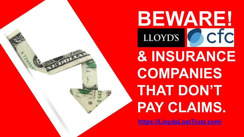 lloydslosttrust's tweet photo. @InsurersCompany @insuranceforums @linktolloyds
@LMAupdates @BritishInsurers @IUAofLondon @aflibglobal @Advisen @TheQueensAwards @FitchRatings
@MoodysInvSvc @SPGlobalRatings @iiiorg @liibalondon
@TechAssure @UKMGAA @The_WSIA @MMC_Global
#insurancenews #Warning #badfaithinsurance https://t.co/ww3ho7nvMO