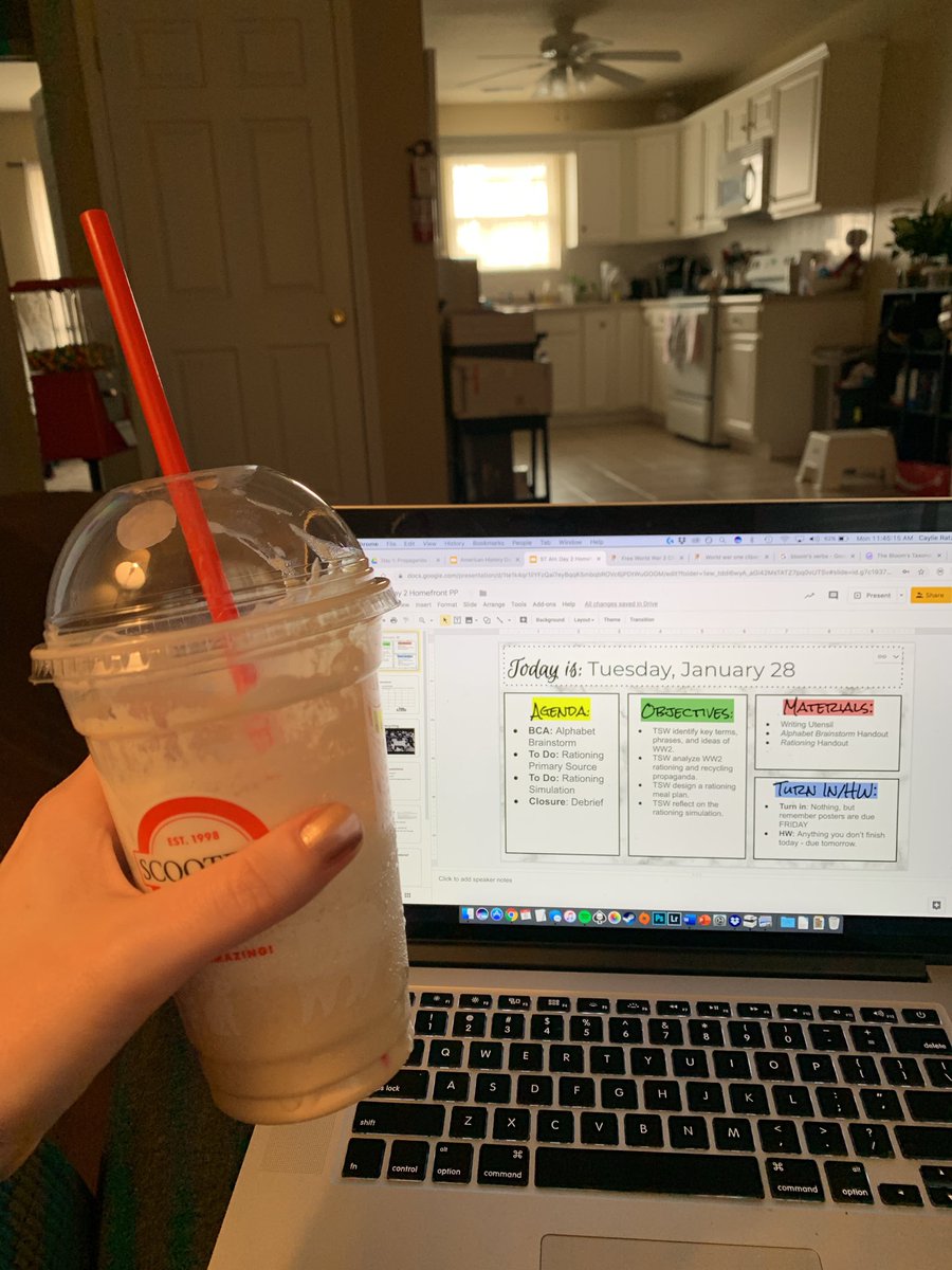 TwiceTheTeach's tweet photo. Apparently coffee is fueling my student teaching prep https://t.co/a6UcOENO3q