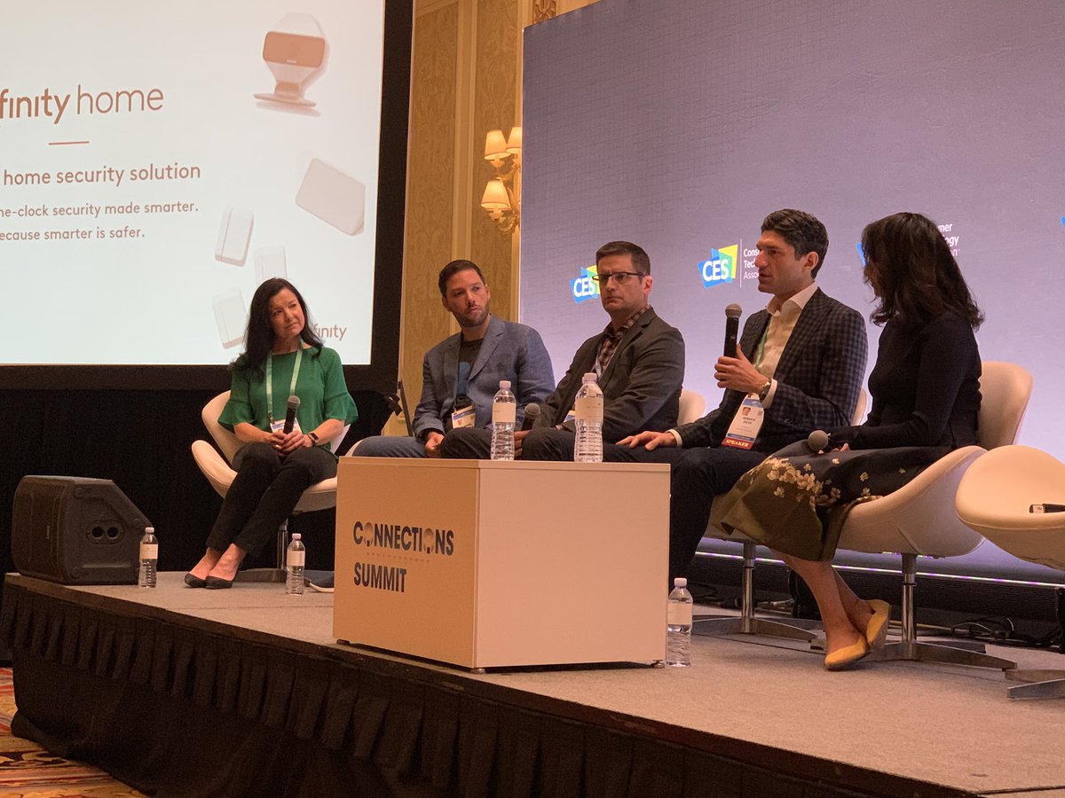 LindsayAtParks's tweet photo. Kicking off #CONNSummit20 with a great panel on creating new experiences with smart home platforms. @comcast, @AlarmDotCom, @smartthings, @SecuredbyAlula, and @MMBNetworks providing some valuable insight for our attendees. https://t.co/dnPRKDUCbx