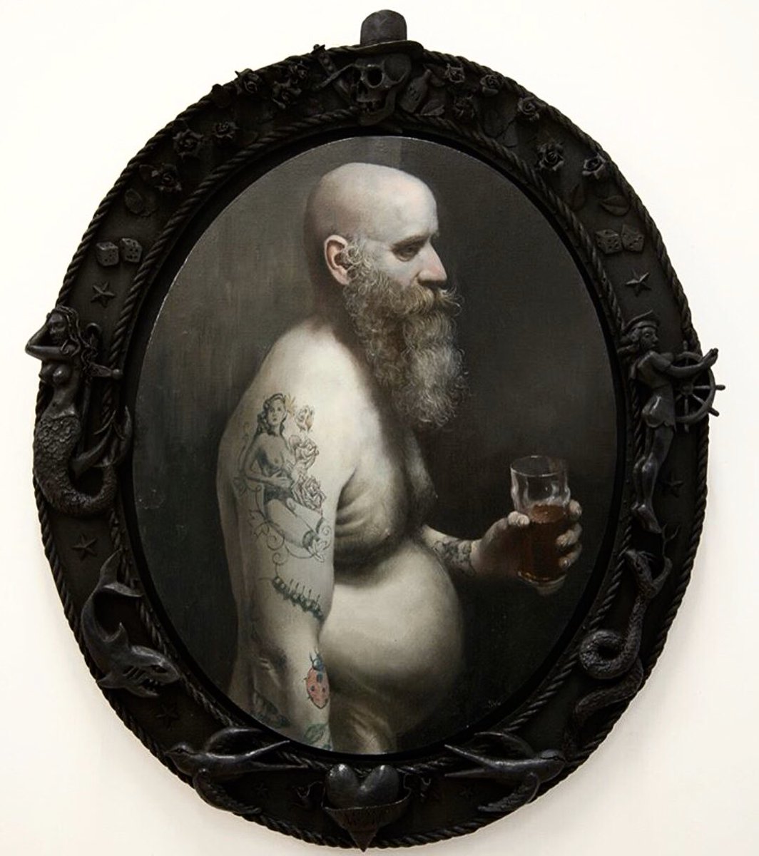 Saw Stuart Pearson Wright’s work some years at the Riflemaker Gallery in Soho..A part from his painting style I distinctly remember ornate detail &amp; odd &amp; wonderful shape &amp; texture of his frames 🖤 #StuartPearsonWright #painter #artist #riflemaker #riflemakergallery