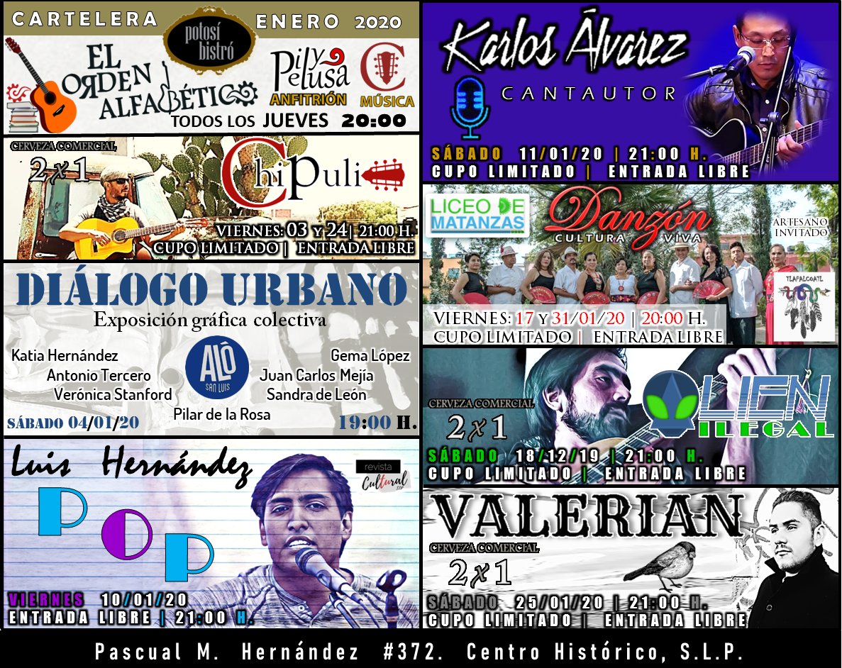 Iniciamos 2020 🥳 repletos de arte, cultura y la mejor gastronomía, reserva con tiempo. 🍽🍻 !Te esperamos¡
CUPO LIMITADO
Reservaciones: 3880986 | 4441866347
potosibistro.com
#potosibistro #cocinadeautor #comidapotosina #sanluispotosi #comidamexicana #gastronomia