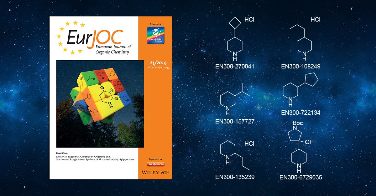 EnamineLtd's tweet photo. Enamine’s EurJOC paper on the scalable and regioselective preparation of all isomeric (cyclo)alkyl piperidines https://t.co/Cu6MOuAIYc. These derivatives are available from EnamineStore at the piperidine library https://t.co/C2hMbGALEC
#Enamine #EnamineStore #piperidines #EurJOC https://t.co/hHIIT9QQMJ