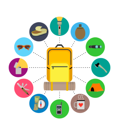 Illustration of an emergency preparedness kit