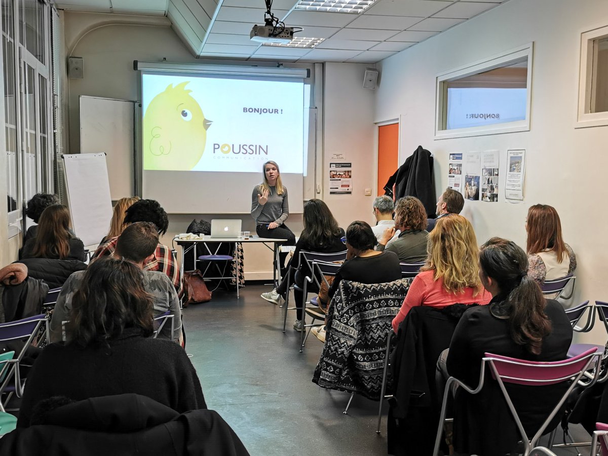 BGEPaRIF's tweet photo. [LIVE]
Début de notre afterwork du #BGeClub avec @JulietteEsken fondatrice de @poussincom sur les clés pour réussir sa campagne de #communication ! Un grand merci à @JulietteEsken pour cette conférence inspirante et aux #entrepreneurs motivés présents ! https://t.co/3JUylOAm9T