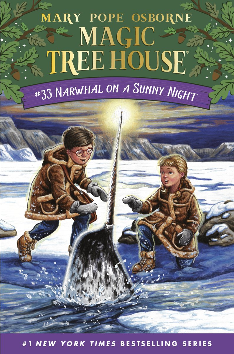 MaryPopeOsborne's tweet photo. It's today! Hot off the presses - join Jack and Annie on a magical trip to #Greenland, meet explorer Leif Erikson, and help the brother and sister duo save a narhwal! #narwhals #fiction #nonfiction #newbooks #kidlit #readby3rdgrade #literacy #reading https://t.co/7P0fULo6y7