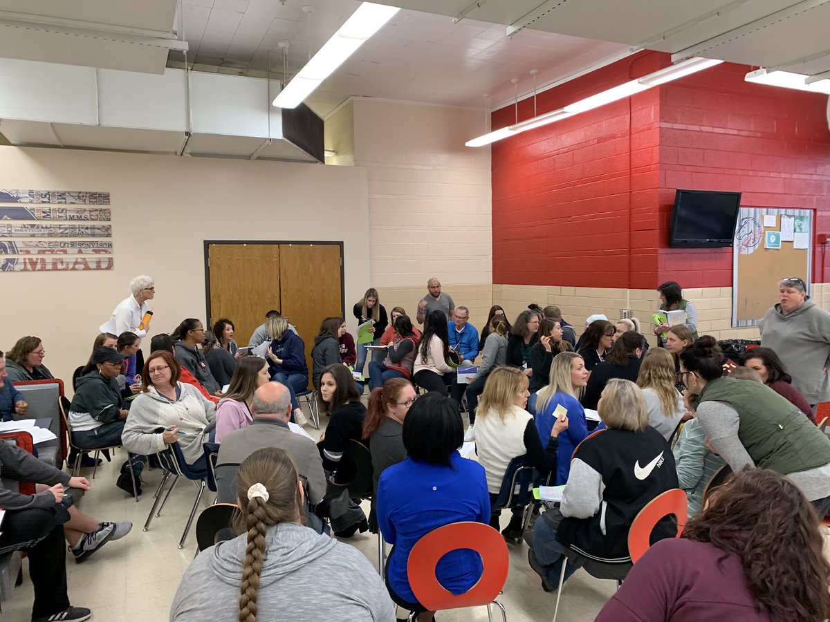 AVIDatMead's tweet photo. Staff engaged in a Socratic Seminar on January 3rd in-service! Go Mustangs! https://t.co/pawhvrXInw