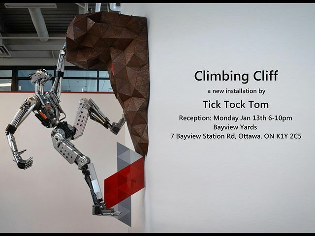 The font looks a little small on my tiny phone, but that's why Instagram lets us zoom in.  Climbing Cliff is being unveiled at 12:30 on Monday afternoon for the staff and tenants of Bayview Yards.  There will be a reception that evening from 6-10pm.  If … ift.tt/2T0u2XF