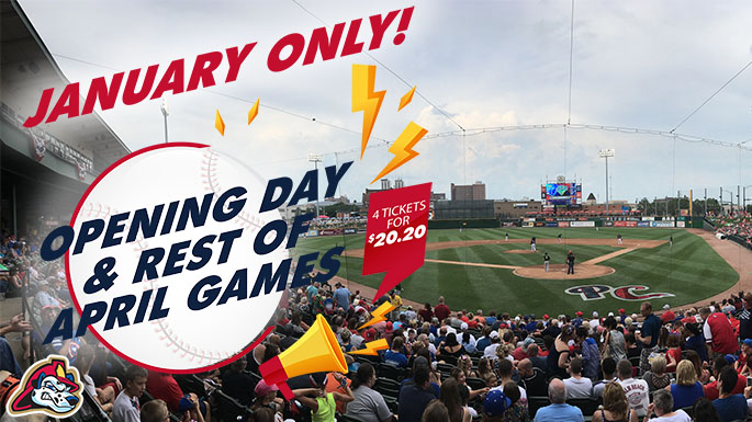 peoriachiefs's tweet photo. NEW: For the rest of the month you can buy 4 tickets to any April home game (including Opening Day!) for just $20.20. #Happy2020 #PTownProud 

Buy Now: https://t.co/mfG0urDEXp https://t.co/3fxh6zB0dp