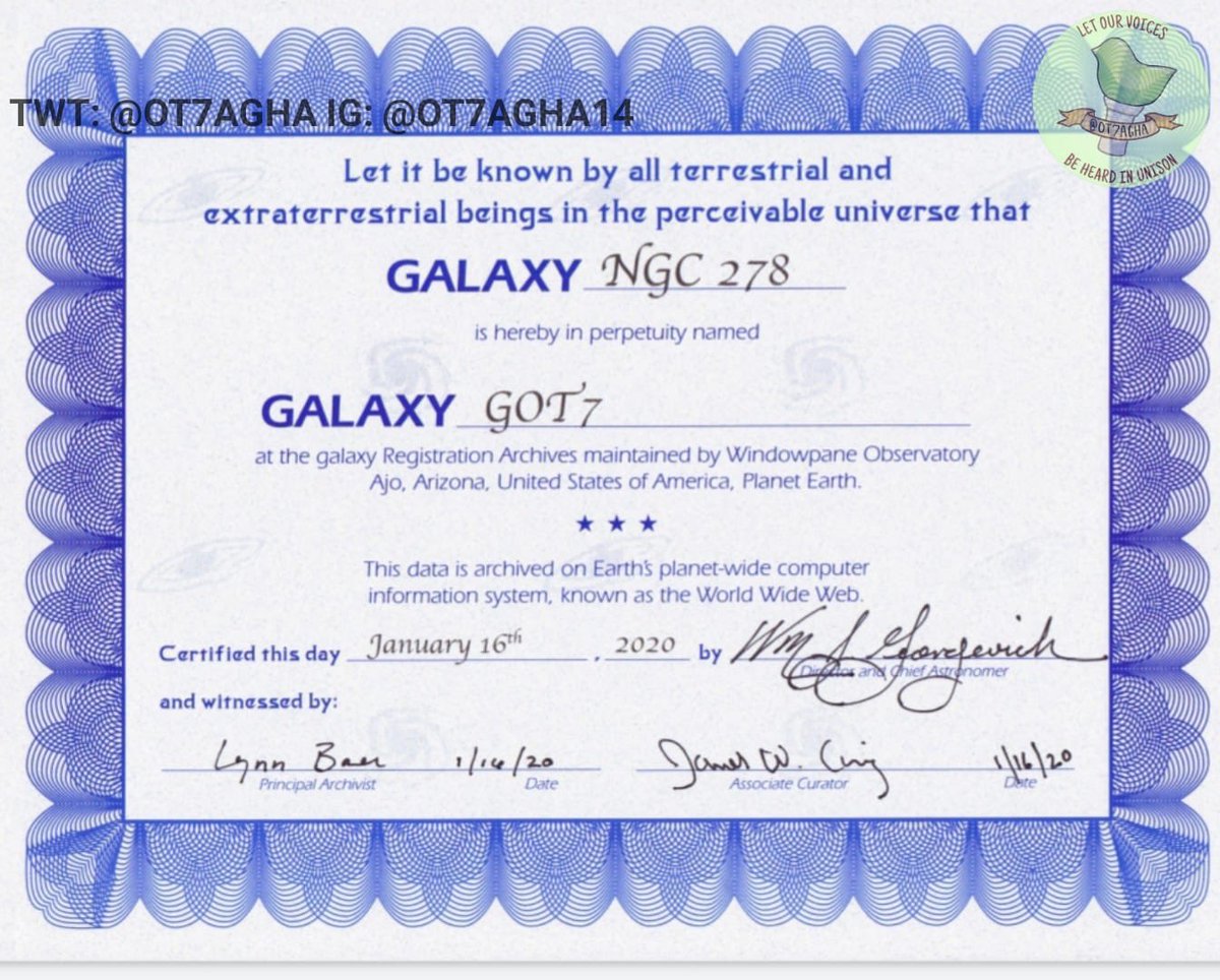 littlejumbaby's tweet photo. รีล่า...อกซ. ซื้อ galaxy ให้กัซ เป็นกลุ่มดาวชื่อว่า NGC 278 แต่ในวันที่ 16 มกราคม 2020 เป็นต้นไป จะเปลี่ยนเป็นชื่อ GOT7 อย่างเป็นทางการ แฟนๆ ซื้อให้เนื่องจากกัซครบรอบ 6 ปี

ละในวันที่ 15 6pm KST เค้าเชิญชวนต��ดแท็ก 2 แท็กนี้ 
#.GalaxyForGot7
#.갓세븐이라는_은하수 https://t.co/Zs0mgCXygF