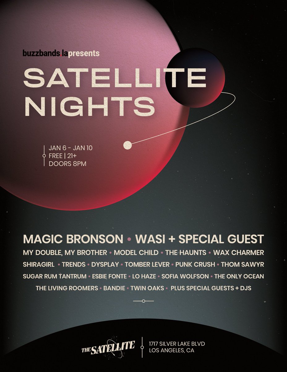 Wow, look at all this 🔥 <a href="/buzzbandsla/">Buzz Bands LA</a> got together for these shows this week. Way excited to be a part of this and play on Friday. See ya soon. 🚀