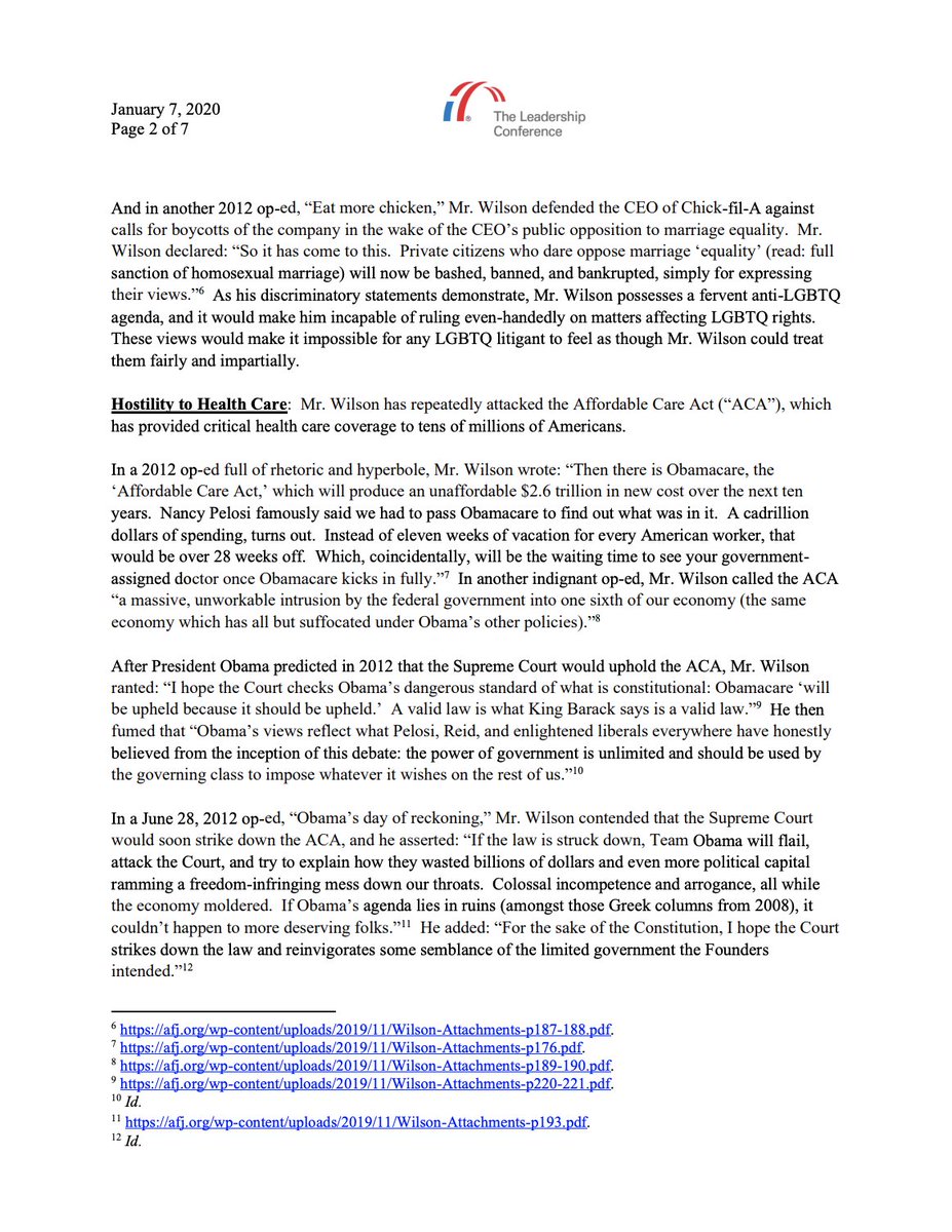 Screenshot of page 2 of our letter in opposition to Cory Wilson. The full text of the letter can be found at the link in the original tweet.